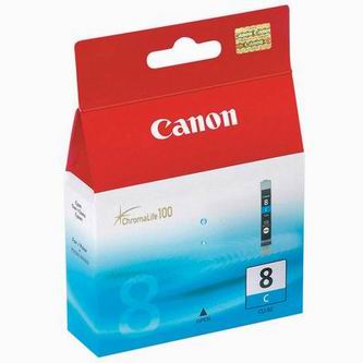 Obrazek Canon 8 (CLI-8) 0621B001 originální inkoustová kazeta, barva náplně azurová, výtěžnost cartridge 490 stran