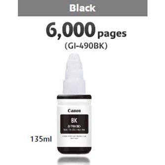 Obrazek Canon GI-490 0663C001 originální ink bottle, barva náplně černá, výtěžnost cartridge 6000 stran
