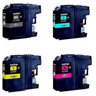 Obrazek Brother LC123 LC123VALBP originální inkoustová kazeta, barva náplně azurová/purpurová/žlutá/černá, výtěžnost cartridge 2400 stran