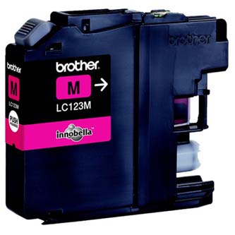 Obrazek Brother LC123 LC123M originální inkoustová kazeta, barva náplně purpurová, výtěžnost cartridge 600 stran