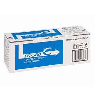 Obrazek Kyocera TK-580 1T02KTCNL0 originální tonerová kazeta, barva náplně azurová, výtěžnost cartridge 2800 stran
