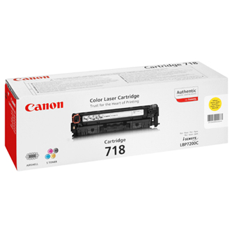 Obrazek Canon 718 2659B002 originální tonerová kazeta, barva náplně žlutá, výtěžnost cartridge 2900 stran