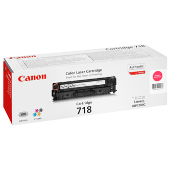 Obrazek Canon 718 2660B002 originální tonerová kazeta, barva náplně purpurová, výtěžnost cartridge 2900 stran
