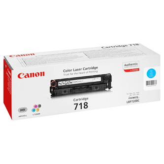 Obrazek Canon 718 2661B002 originální tonerová kazeta, barva náplně azurová, výtěžnost cartridge 2900 stran