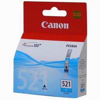 Obrazek Canon 521 2934B001 originální inkoustová kazeta, barva náplně azurová, výtěžnost cartridge 505 stran