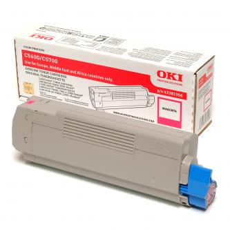 Obrazek Oki C5600 43381906 originální tonerová kazeta, barva náplně purpurová, výtěžnost cartridge 2000 stran