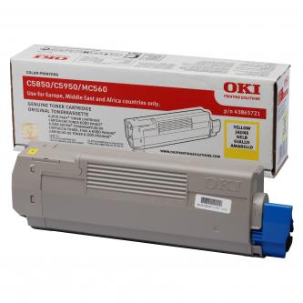 Obrazek Oki C 5850 43865721 originální tonerová kazeta, barva náplně žlutá, výtěžnost cartridge 6000 stran
