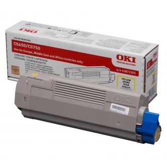 Obrazek Oki C5650 43872305 originální tonerová kazeta, barva náplně žlutá, výtěžnost cartridge 2000 stran
