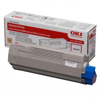 Obrazek Oki C5650 43872306 originální tonerová kazeta, barva náplně purpurová, výtěžnost cartridge 2000 stran