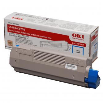 Obrazek Oki C5650 43872307 originální tonerová kazeta, barva náplně azurová, výtěžnost cartridge 2000 stran