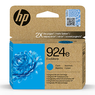 Obrazek HP 924E 4K0U7NE#CE1 originální inkoustová kazeta, barva náplně azurová, výtěžnost cartridge 800 stran