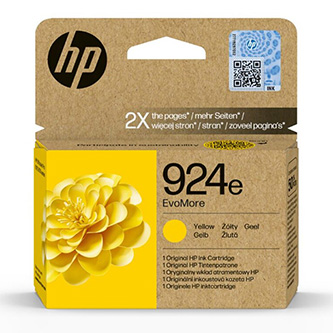 Obrazek HP 924E 4K0U9NE#CE1 originální inkoustová kazeta, barva náplně žlutá, výtěžnost cartridge 800 stran