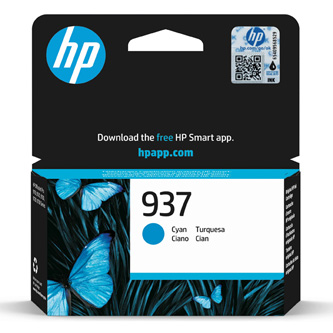 Obrazek HP 937 4S6W2NE#CE1 originální inkoustová kazeta, barva náplně azurová, výtěžnost cartridge 800 stran