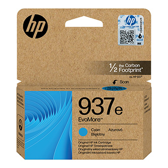 Obrazek HP 937e 4S6W6NE originální inkoustová kazeta, barva náplně azurová, výtěžnost cartridge 1650 stran