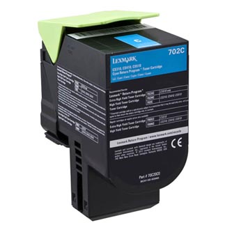 Obrazek Lexmark 70C20C0 originální tonerová kazeta, barva náplně azurová, výtěžnost cartridge 1000 stran