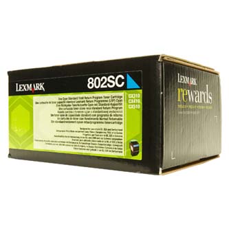 Obrazek Lexmark 80C2SC0 originální tonerová kazeta, barva náplně azurová, výtěžnost cartridge 2000 stran