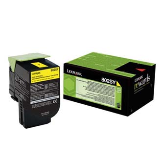 Obrazek Lexmark 80C2SY0 originální tonerová kazeta, barva náplně žlutá, výtěžnost cartridge 2000 stran