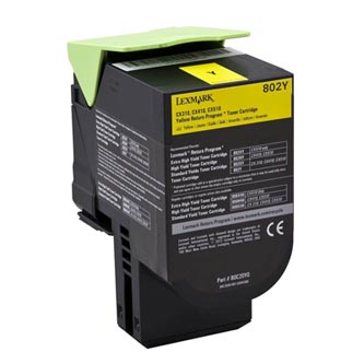 Obrazek Lexmark 80C20Y0 originální tonerová kazeta, barva náplně žlutá, výtěžnost cartridge 1000 stran