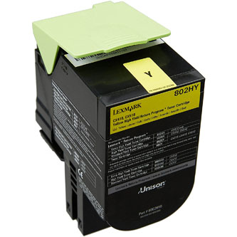 Obrazek Lexmark 80C0H40 originální tonerová kazeta, barva náplně žlutá, výtěžnost cartridge 3000 stran