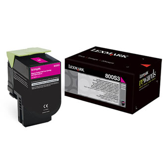 Obrazek Lexmark 80C0S30 originální tonerová kazeta, barva náplně purpurová, výtěžnost cartridge 2000 stran