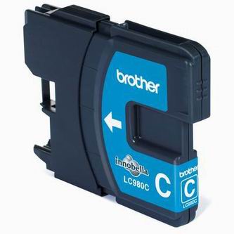 Obrazek Brother LC980 LC980C originální inkoustová kazeta, barva náplně azurová, výtěžnost cartridge 260 stran