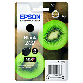 Obrazek Epson 202 C13T02E14010 originální inkoustová kazeta, barva náplně černá