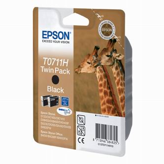 Obrazek Epson T0711H C13T07114H10 originální inkoustová kazeta, barva náplně dvojbalení černá