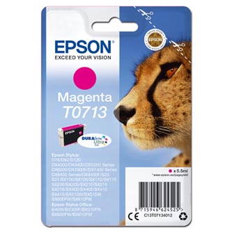 Obrazek Epson T0713 C13T07134012 originální inkoustová kazeta, barva náplně purpurová, výtěžnost cartridge 270 stran