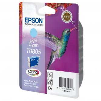 Obrazek Epson T0805 C13T08054011 originální inkoustová kazeta, barva náplně světle azurová