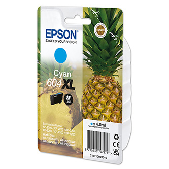 Obrazek Epson originální ink C13T10H24010, T10H240, 604XL, cyan, 350str., 4.0ml, Epson X