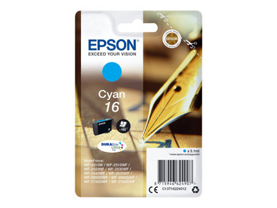 Obrazek Epson 16 C13T16224022 originální inkoustová kazeta, barva náplně azurová