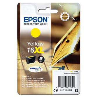 Obrazek Epson 16XL C13T16344012 originální inkoustová kazeta, barva náplně žlutá