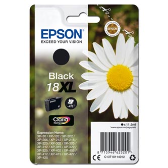 Obrazek Epson 18XL C13T18114012 originální inkoustová kazeta, barva náplně černá