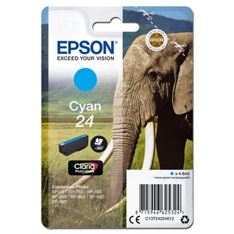 Obrazek Epson 24 C13T24224012 originální inkoustová kazeta, barva náplně azurová