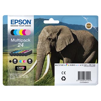 Obrazek Epson 24 C13T24284011 originální inkoustová kazeta, barva náplně azurová/purpurová/žlutá/černá/světle azurová/světle purpurová