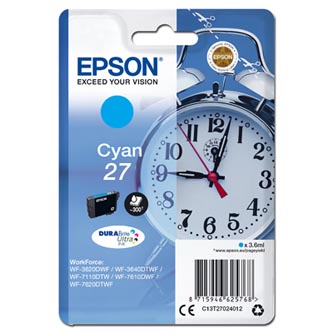 Obrazek Epson 27 C13T27024012 originální inkoustová kazeta, barva náplně azurová
