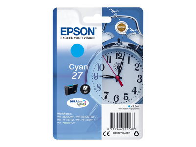 Obrazek Epson 27 C13T27024022 originální inkoustová kazeta, barva náplně azurová