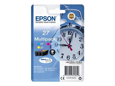 Obrazek Epson 27 C13T27054022 originální inkoustová kazeta, barva náplně azurová/purpurová/žlutá/černá