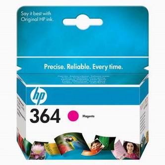 Obrazek HP 364 CB319EE originální inkoustová kazeta, barva náplně purpurová, výtěžnost cartridge 300 stran
