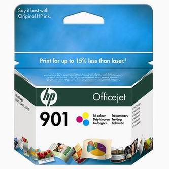 Obrazek HP 901 CC656AE originální inkoustová kazeta, barva náplně tříbarevná, výtěžnost cartridge 360 stran