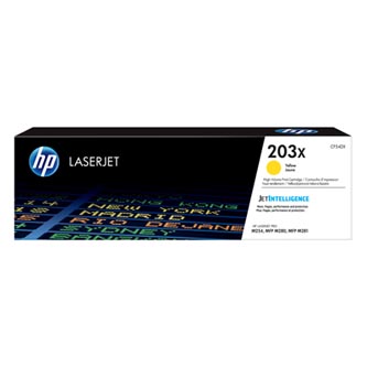 Obrazek HP 203X CF542X originální tonerová kazeta, barva náplně žlutá, výtěžnost cartridge 2500 stran