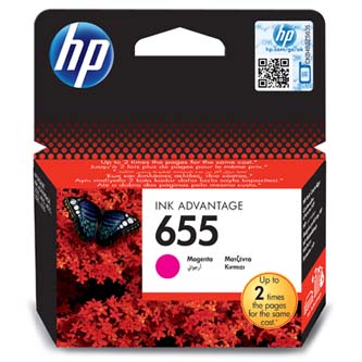 Obrazek HP 655 CZ111AE originální inkoustová kazeta, barva náplně purpurová, výtěžnost cartridge 600 stran