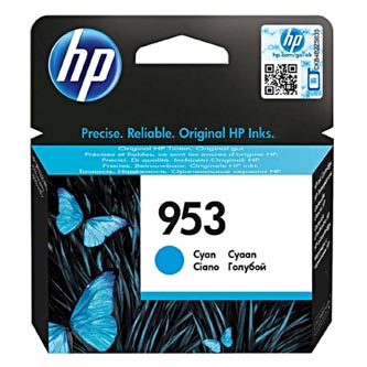 Obrazek HP 953 F6U12AE originální inkoustová kazeta, barva náplně azurová, výtěžnost cartridge 700 stran