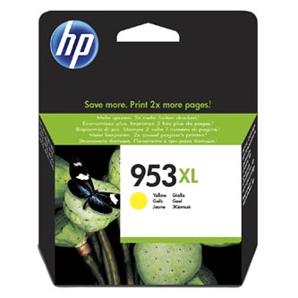 Obrazek HP 953 XL F6U18AE originální inkoustová kazeta, barva náplně žlutá, výtěžnost cartridge 1600 stran
