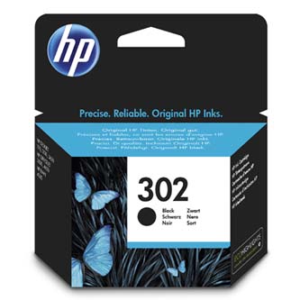 Obrazek HP 302 F6U66AE originální inkoustová kazeta, barva náplně černá, výtěžnost cartridge 190 stran