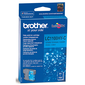 Obrazek Brother LC1100 HY LC1100HYC originální inkoustová kazeta, barva náplně azurová, výtěžnost cartridge 750 stran
