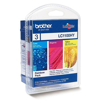 Obrazek Brother LC1100 LC1100HYRBWBP originální inkoustová kazeta, barva náplně purpurová, výtěžnost cartridge 2250 stran
