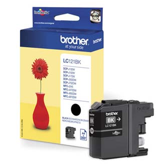 Obrazek Brother LC121 LC121BK originální inkoustová kazeta, barva náplně černá, výtěžnost cartridge 300 stran