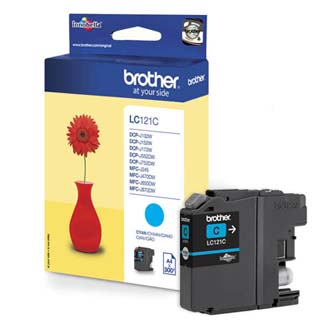 Obrazek Brother LC121 LC121C originální inkoustová kazeta, barva náplně azurová, výtěžnost cartridge 300 stran