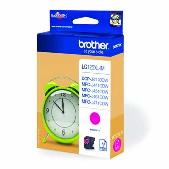 Obrazek Brother LC-125 XL LC125XLM originální inkoustová kazeta, barva náplně purpurová, výtěžnost cartridge 1200 stran